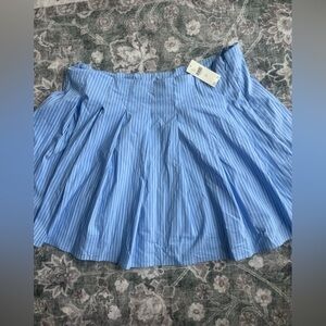 Maeve Anthropologie Light Blue Striped A-Line Skirt